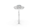 White gold Cushion Cut Halo Cluster Diamond Ring with Pave Band and Four-Prong Setting_26