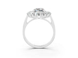 White gold Cushion Cut Halo Cluster Diamond Ring with Pave Band and Four-Prong Setting_27