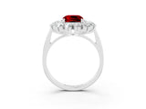 White gold Cushion Cut Halo Cluster Diamond Ring with Pave Band and Four-Prong Setting_27