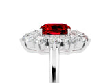 White gold Cushion Cut Halo Cluster Diamond Ring with Pave Band and Four-Prong Setting_33