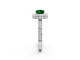 White gold Cushion Cut Halo Diamond Engagement Ring with Milgrain Pave Band and Four-Prong Setting_26