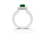 White gold Cushion Cut Halo Diamond Engagement Ring with Milgrain Pave Band and Four-Prong Setting_27