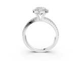 White gold Cushion Cut Halo Diamond Engagement Ring with Split Shank and Four-Prong Setting_28