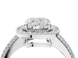 White gold Cushion Cut Halo Diamond Pave Band with Four-Prong Setting_71