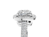 White gold Cushion Cut Halo Diamond Pave Band with Four-Prong Setting_72