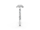 White gold Cushion Cut Halo Diamond Pave Band with Prong Setting_14