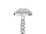 White gold Cushion Cut Halo Diamond Pave Band with Prong Setting_17
