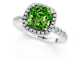White gold Cushion Cut Halo Diamond Pave Band with Prong Setting_1
