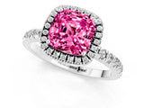 White gold Cushion Cut Halo Diamond Pave Band with Prong Setting_1