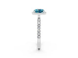 White gold Cushion Cut Halo Diamond Pave Band with Prong Setting_2