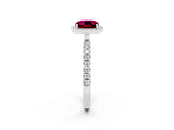 White gold Cushion Cut Halo Diamond Pave Band with Prong Setting_2
