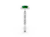 White gold Cushion Cut Halo Diamond Pave Band with Prong Setting_2