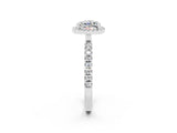 White gold Cushion Cut Halo Diamond Pave Band with Prong Setting_2