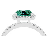 White gold Cushion Cut Halo Diamond Pave Band with Prong Setting_4
