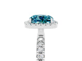 White gold Cushion Cut Halo Diamond Pave Band with Prong Setting_5