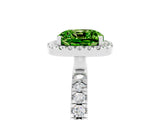 White gold Cushion Cut Halo Diamond Pave Band with Prong Setting_5