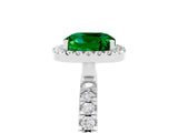 White gold Cushion Cut Halo Diamond Pave Band with Prong Setting_5