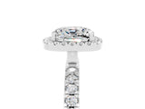 White gold Cushion Cut Halo Diamond Pave Band with Prong Setting_5