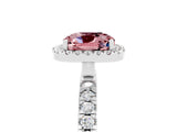 White gold Cushion Cut Halo Diamond Pave Band with Prong Setting_5