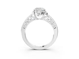 White gold Cushion Cut Halo Diamond Ring with Channel Set Band and Four-Prong Setting_53