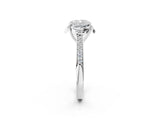 White gold Cushion Cut Halo Diamond Ring with Channel Set Band and Four-Prong Setting_55