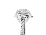 White gold Cushion Cut Halo Diamond Ring with Channel Set Band and Four-Prong Setting_55