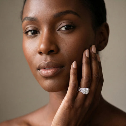 Platinum 4.07 Carat D VVS2 Cushion Halo Diamond Ring with Round  Split Shank and Prong Setting