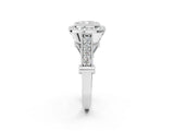 White gold Cushion Cut Halo Diamond Split Shank Pave Ring_148