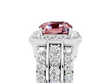 White gold Cushion Cut Halo Morganite Ring with Split Shank and Four-Prong Setting_5