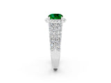 White gold Cushion Cut Halo Pavé Diamond Engagement Ring with Split Shank and Four-Prong Setting_2