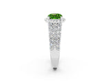 White gold Cushion Cut Halo Pavé Diamond Engagement Ring with Split Shank and Four-Prong Setting_2