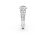 White gold Cushion Cut Halo Pavé Diamond Engagement Ring with Split Shank and Four-Prong Setting_2