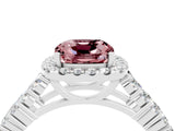 White gold Cushion Cut Halo Pavé Diamond Engagement Ring with Split Shank and Four-Prong Setting_4