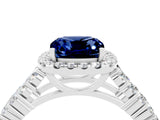 White gold Cushion Cut Halo Pavé Diamond Engagement Ring with Split Shank and Four-Prong Setting_4
