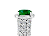 White gold Cushion Cut Halo Pavé Diamond Engagement Ring with Split Shank and Four-Prong Setting_5