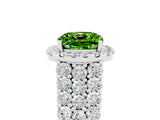 White gold Cushion Cut Halo Pavé Diamond Engagement Ring with Split Shank and Four-Prong Setting_5