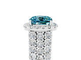 White gold Cushion Cut Halo Pavé Diamond Engagement Ring with Split Shank and Four-Prong Setting_5