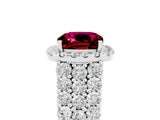 White gold Cushion Cut Halo Pavé Diamond Engagement Ring with Split Shank and Four-Prong Setting_5