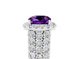 White gold Cushion Cut Halo Pavé Diamond Engagement Ring with Split Shank and Four-Prong Setting_5