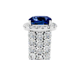 White gold Cushion Cut Halo Pavé Diamond Engagement Ring with Split Shank and Four-Prong Setting_5