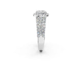 White gold Cushion Cut Halo Pavé Diamond Engagement Ring with Split Shank and Four-Prong Setting_6