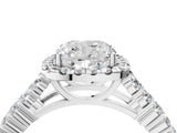 White gold Cushion Cut Halo Pavé Diamond Engagement Ring with Split Shank and Four-Prong Setting_8