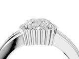 White gold Cushion Cut Halo Pave Band Four-Prong Ring_146