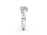 White gold Cushion Cut Halo Pave Band Four-Prong Ring_149