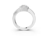 White gold Cushion Cut Halo Pave Band Four-Prong Ring_151