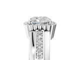 White gold Cushion Cut Halo Pave Band Four-Prong Ring_153