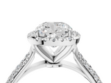 White gold Cushion Cut Halo Pave Band Four-Prong Setting Ring_40