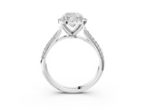 White gold Cushion Cut Halo Pave Band Four-Prong Setting Ring_40