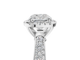 White gold Cushion Cut Halo Pave Band Four-Prong Setting Ring_42