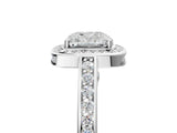 White gold Cushion Cut Halo Pave Split Shank Prong Setting Ring_49